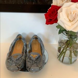 Prada faux snakeskin loafers